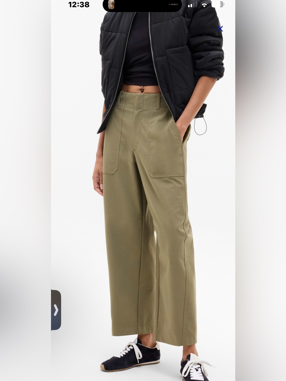 Athleta Skyline high rise barrel leg Pants in Olive